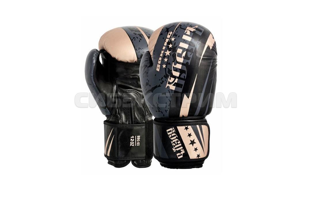 Перчатки боксерские Боецъ BBG-03 иск.кожа, черные