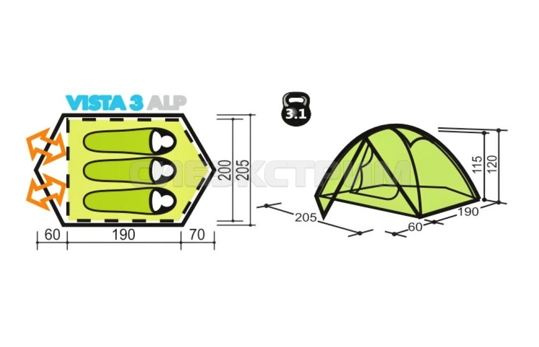 Палатка CANADIAN CAMPER VISTA 3 AL green