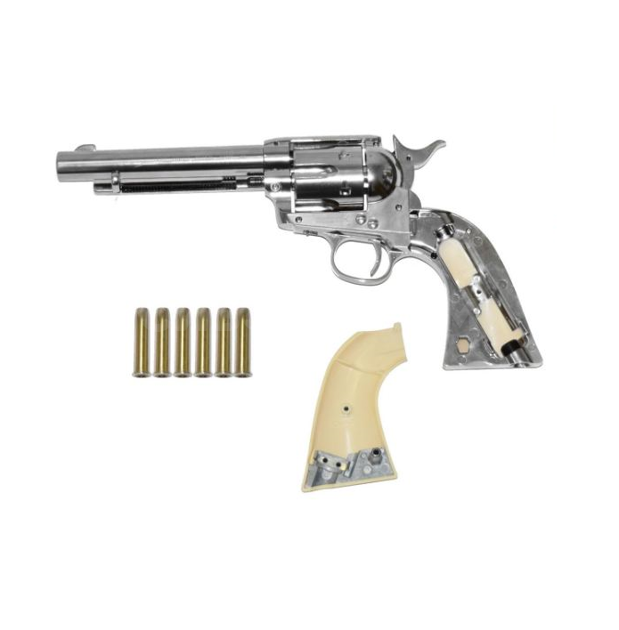 Револьвер пневм. Colt SAA 45 BB nickel, ( шар.омедн) кал.4,5мм