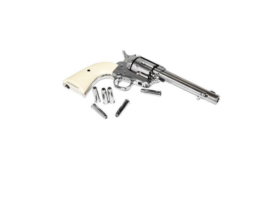 Револьвер пневм. Colt SAA 45 BB nickel, ( шар.омедн) кал.4,5мм