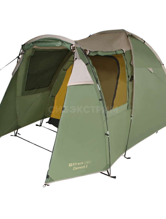 Палатка BTrace Element 3 (210*340*180) Зеленый/Бежевый