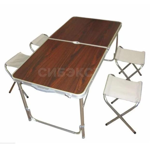 Набор мебели складной стол + 4 стула  120х60х70 см 8812