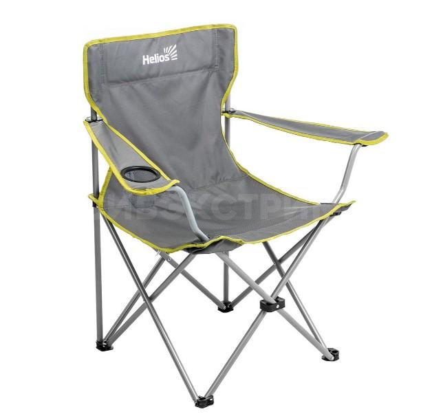 Кресло складное серый/зеленый без чехла (Т-HS-96806H-GG-1) Helios до 100 кг